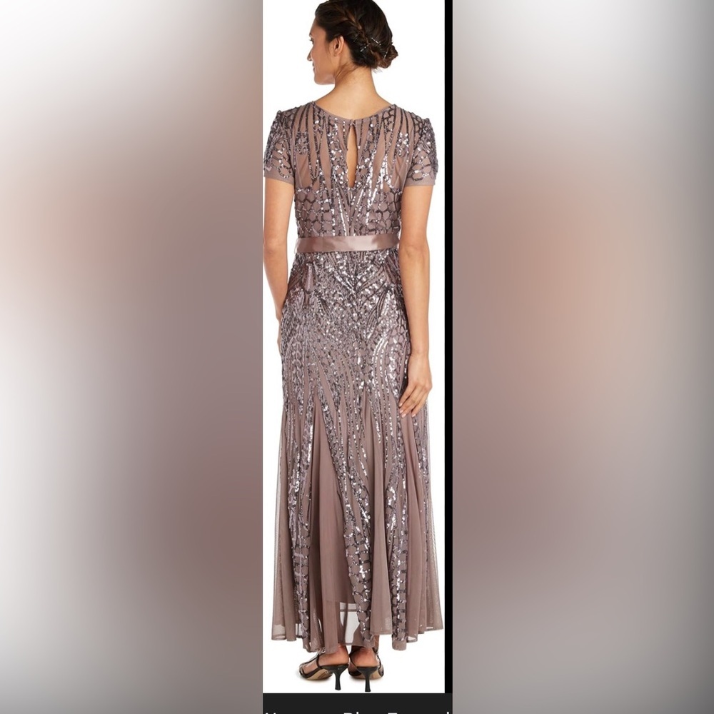 R&M Richards Blush Pink Sequin Prom Dress - Picture 10 of 10
